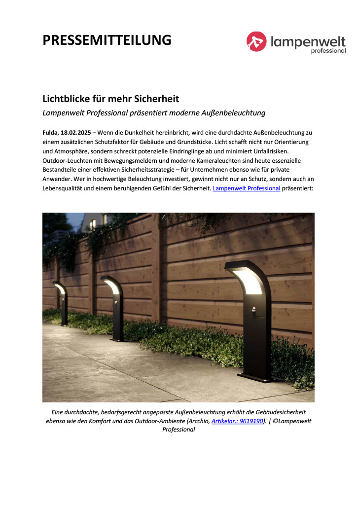 Lichtblicke für mehr Sicherheit